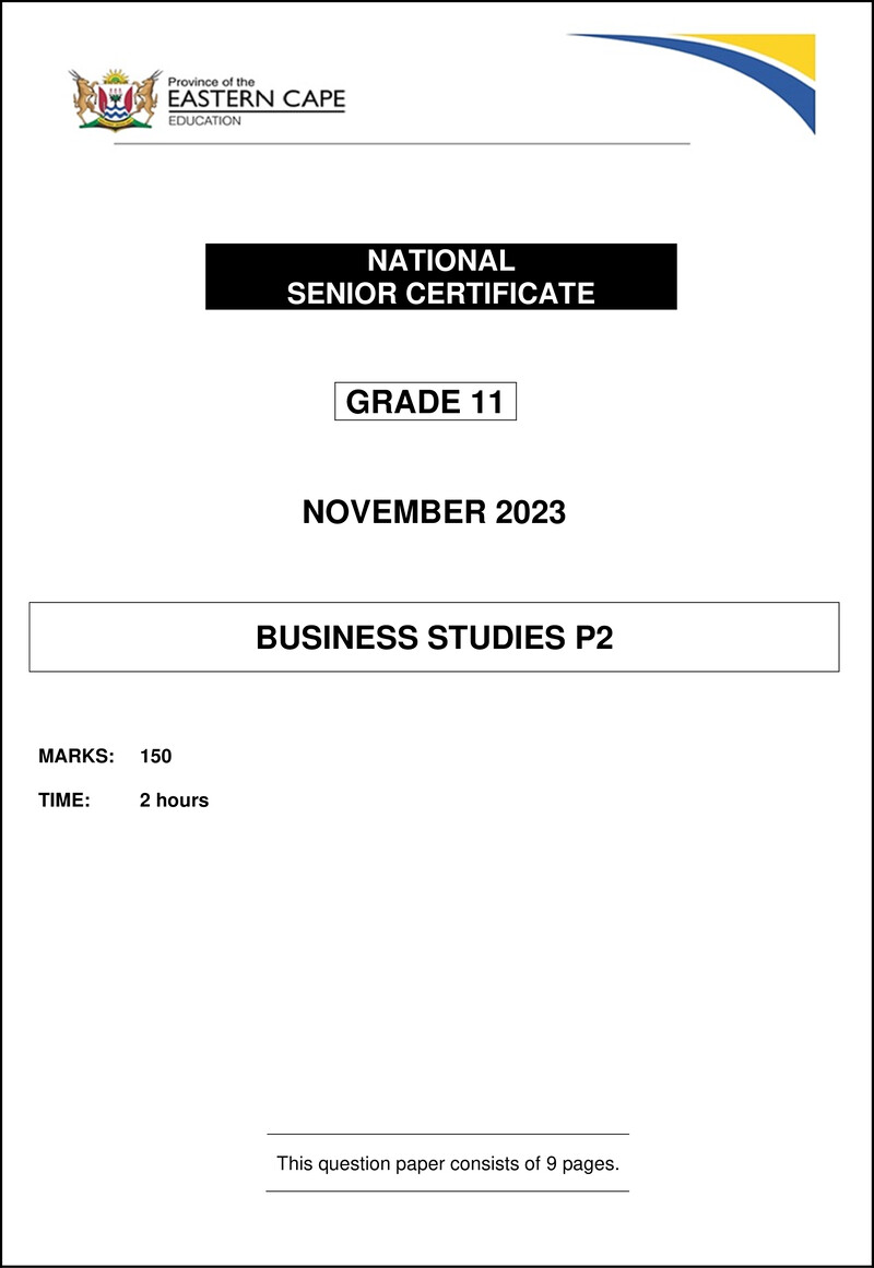 Bus Studies P2 Gr11 QP Nov 2023 Eng
