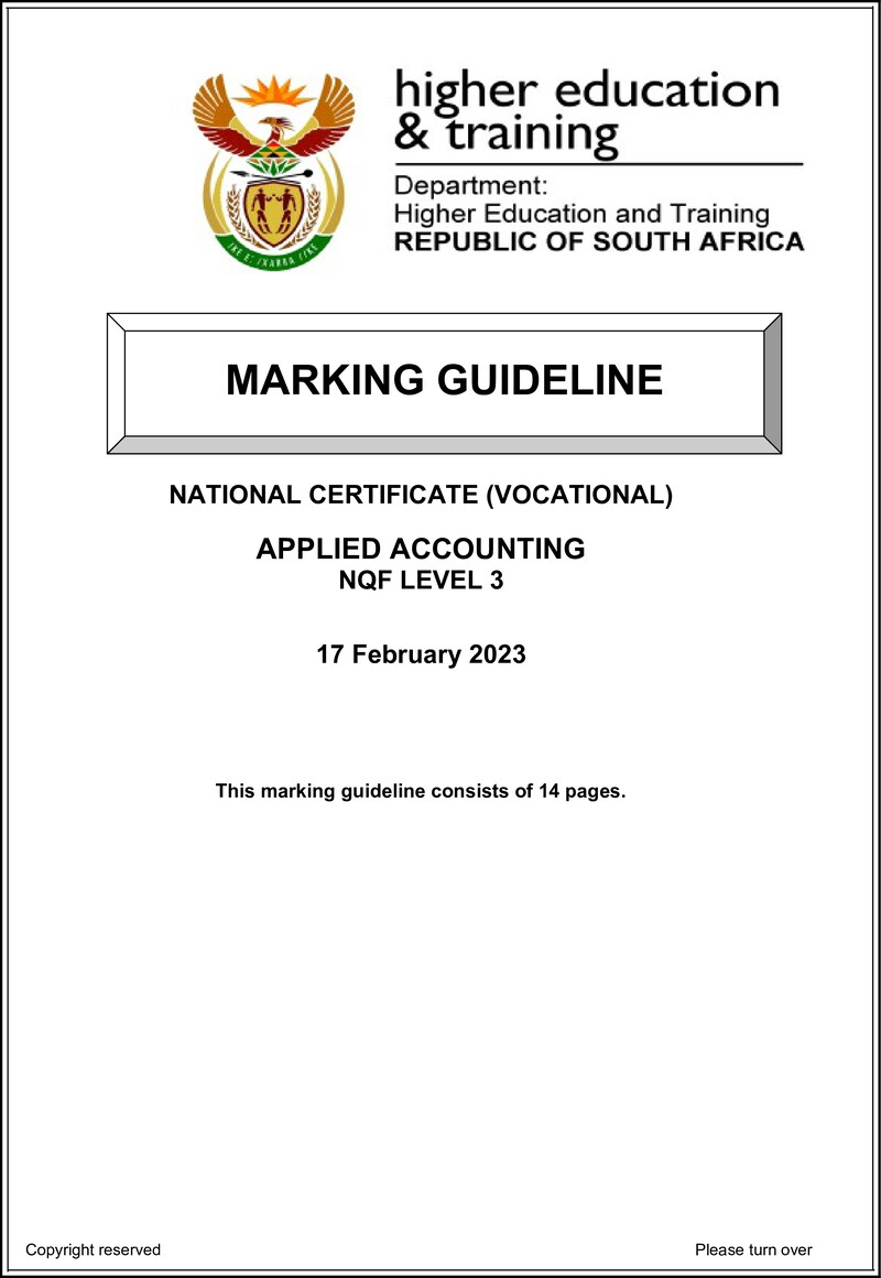 Applied Accounting L3 MEMO Supp Feb 2023 preview