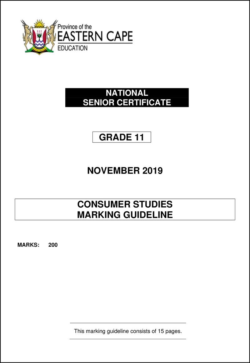 Consumer Studies Memo Gr11 Nov 2019 Eng