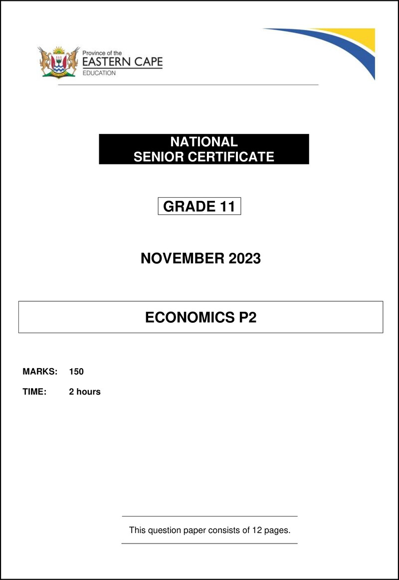 Economics P2 QP Gr11 Nov2023 Eng