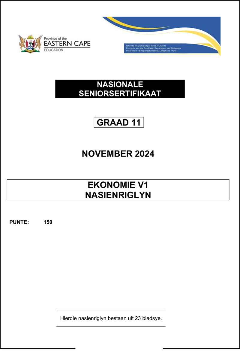 Ekonomie V1 Gr11 Merkriglyne Nov 2024 Afr