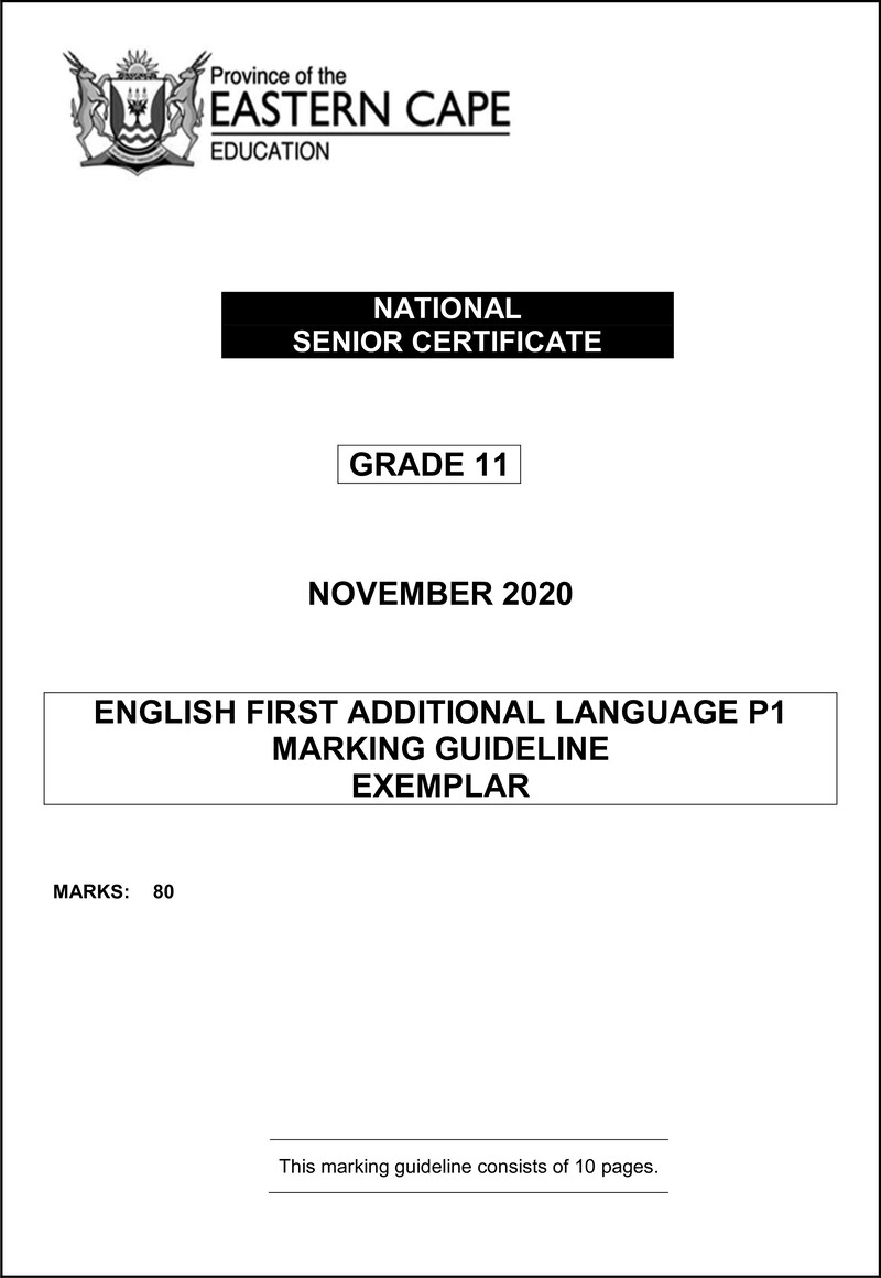 Eng Fal P1 Gr11 Memo Nov2020 D