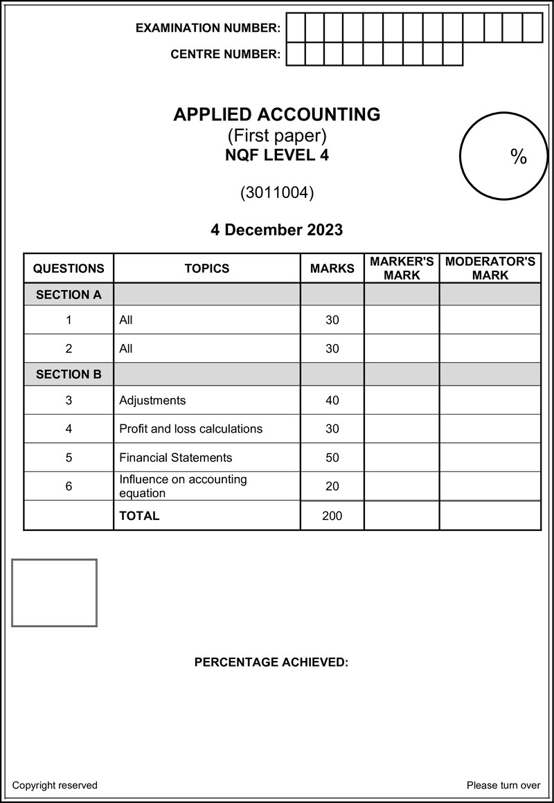 Nc190 Applied Accounting L4 P1 Answer Book Nov 2023 Signed Off