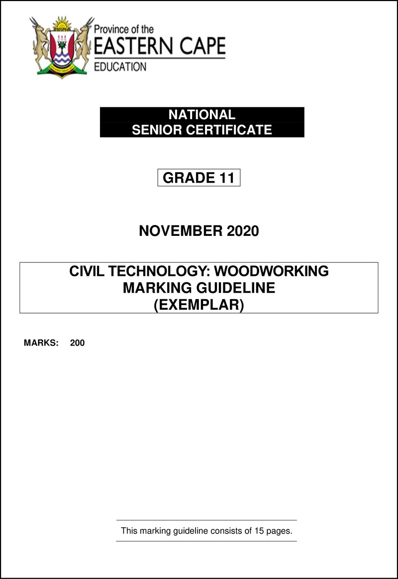 Grade 11 Civil Technology past paper 2020 – eng gr 11 nov 20 memo docx