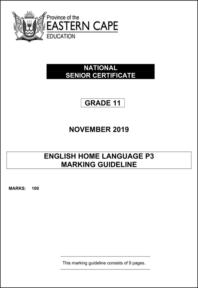 Enghl P3 Gr11 Memo Nov 2019 D