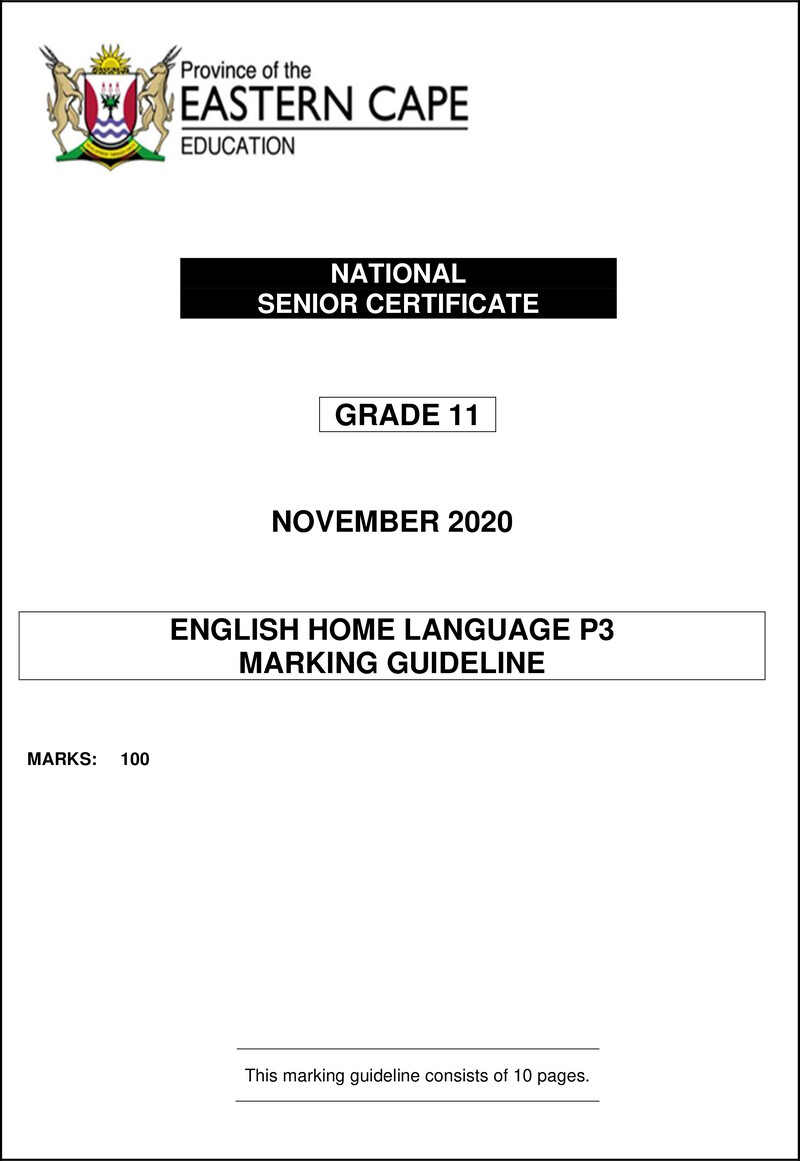 Enghl P3 Gr11 Memo Nov 2020