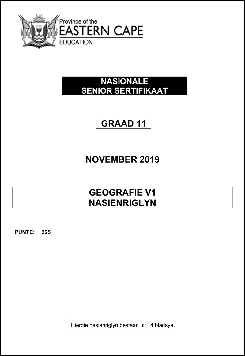 Geography P1 Gr11 Memo Nov2019 Afr D