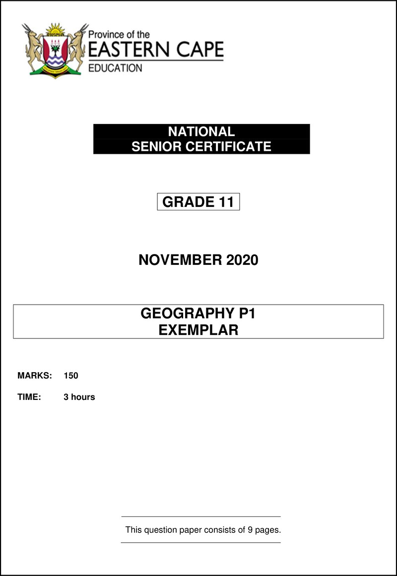 Geography P1 Gr11 QP Nov2020 Eng