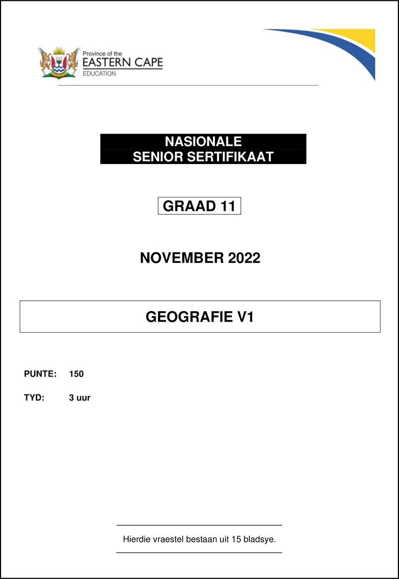 Geography P1 QP Gr11 Nov 2022 Afr