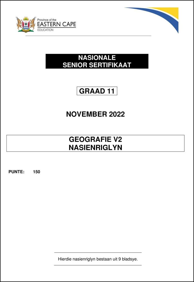 Geography P2 Memo Gr11 Nov2022 Afr Final