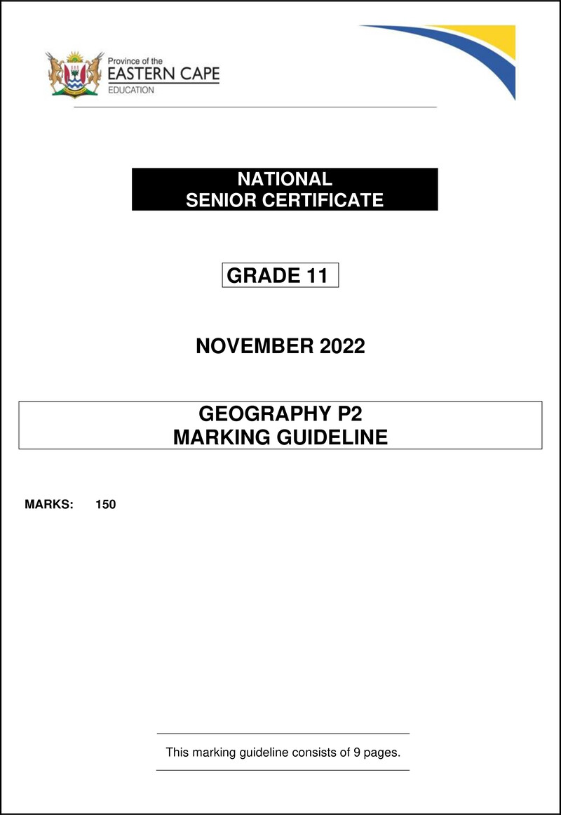 Geography P2 Memo Gr11 Nov2022 Eng