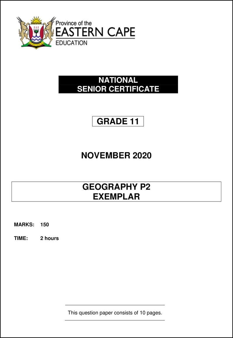 Geography P2 QP Gr11 Nov2020 Eng