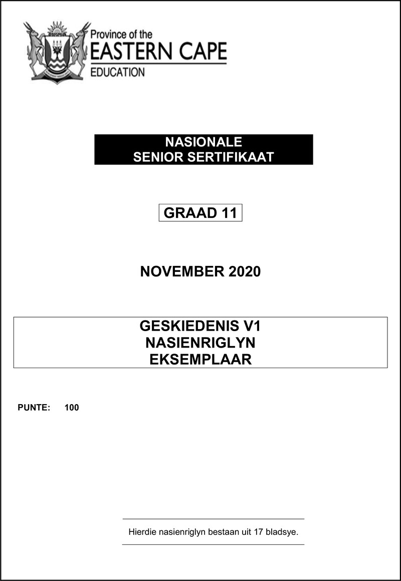 History P1 Gr11 Memo Sept2020 Afr D