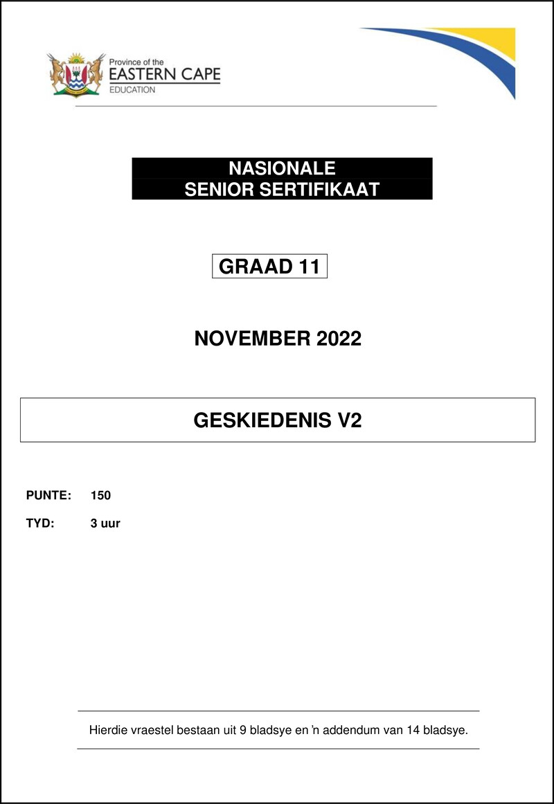 History P2 QP Gr11 Nov2022 Afr