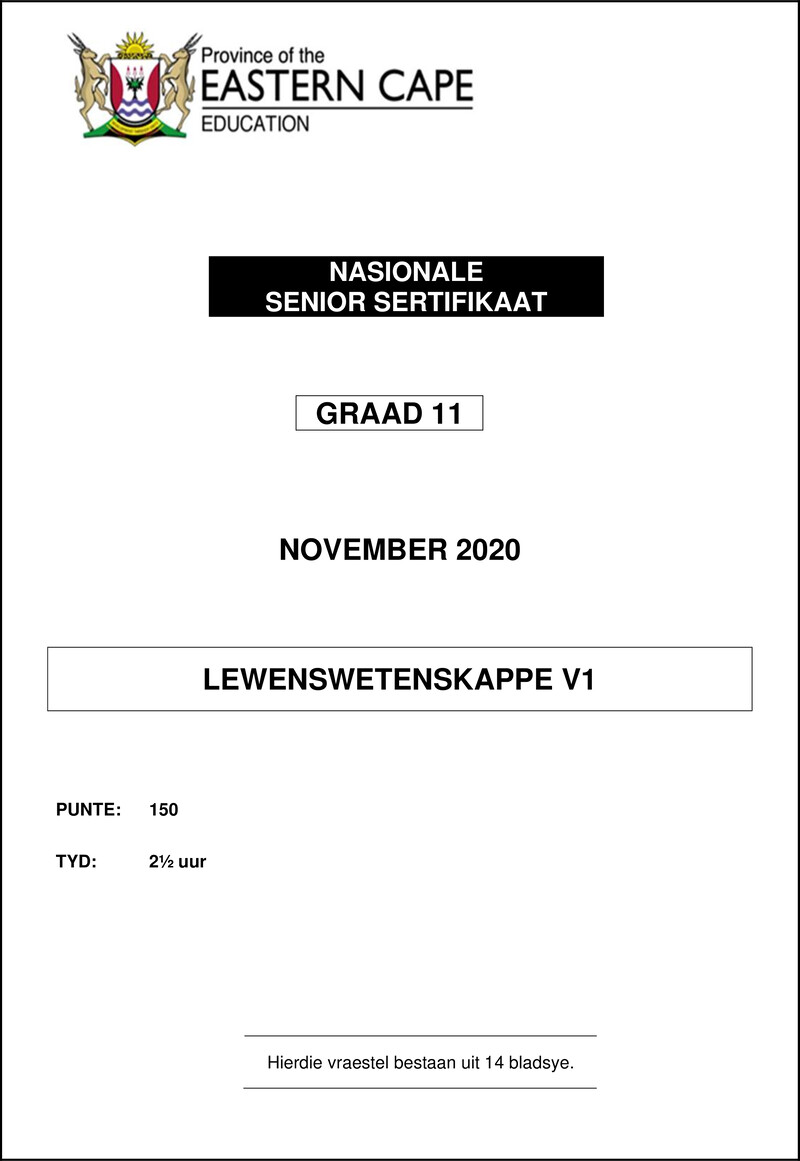 Life Sciences P1 QP Gr11 Nov 2020 Afr