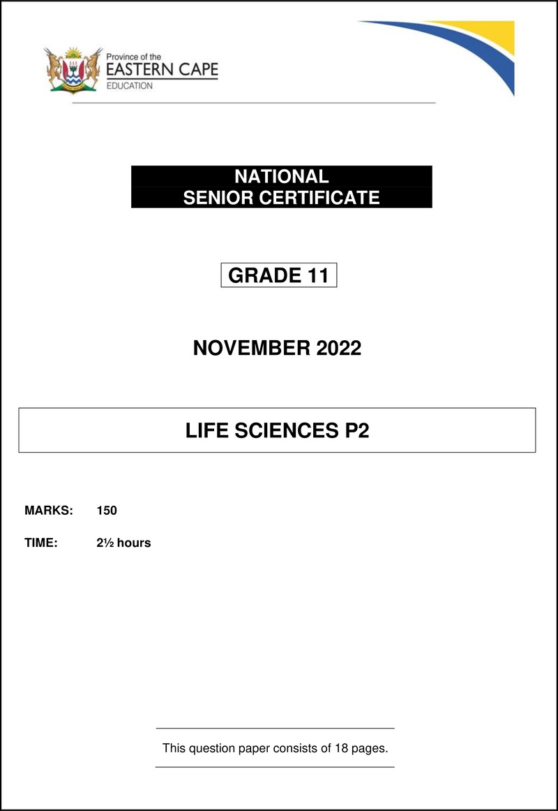Life Sciences P2 Gr11 QP Nov 2022 Eng