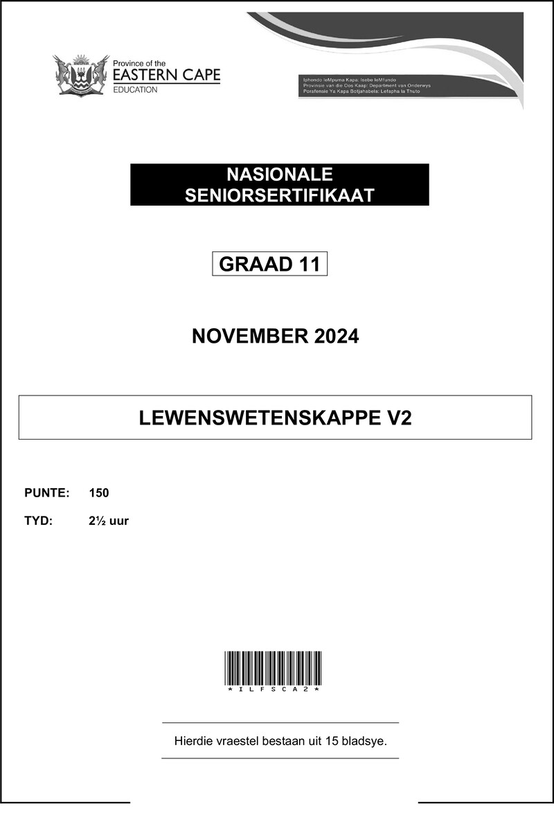 Life Sciences P2 Gr11 QP Nov2024 Afr D