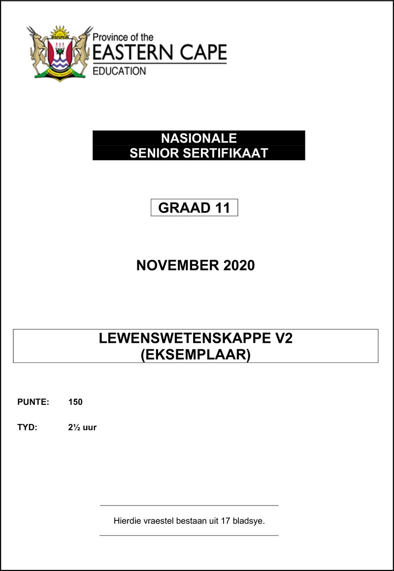 Life Sciences P2 QP Gr11 Nov2020 Afr