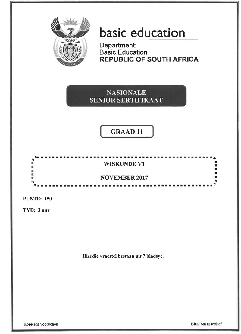 Grade 11 Mathematics past paper 2017 – mathematics p1 grade 11 nov 2017 afr