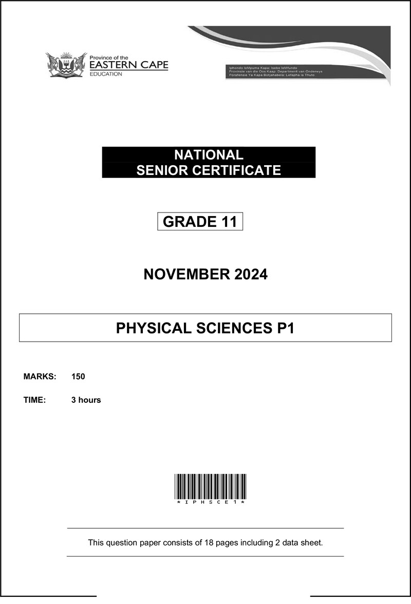 Phys Sciences P1 QP Gr11 Nov 2024 Eng D