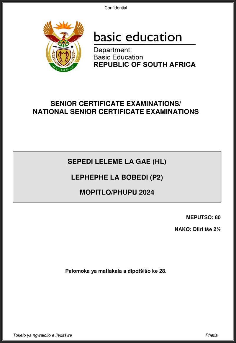 Sepedi Hl P2 May June 2024