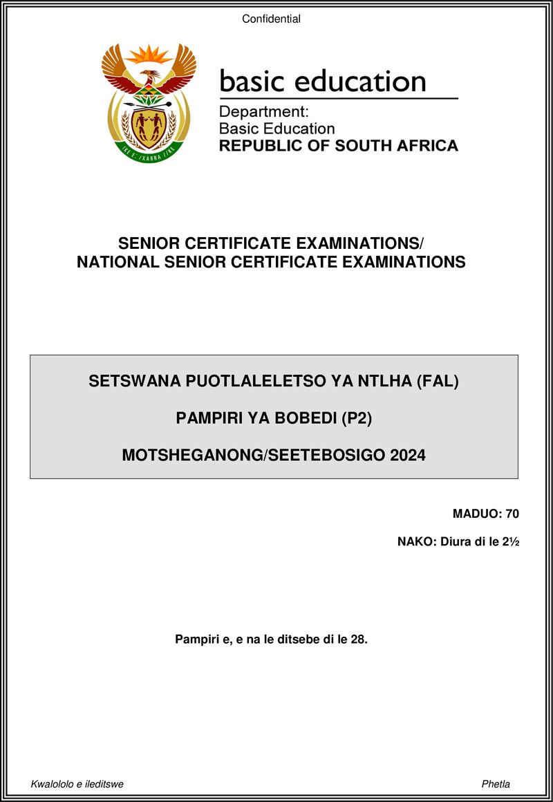 Setswana Fal P2 May June 2024
