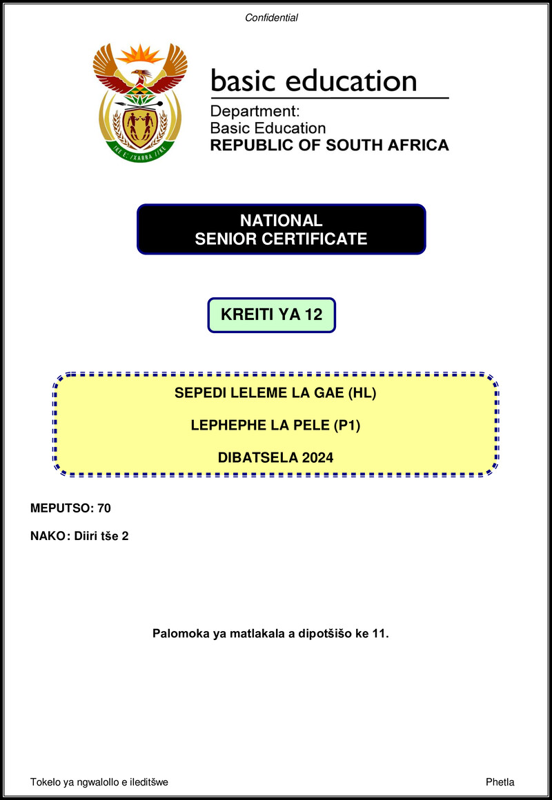 Sepedi Hl P1 Nov 2024 Gr12