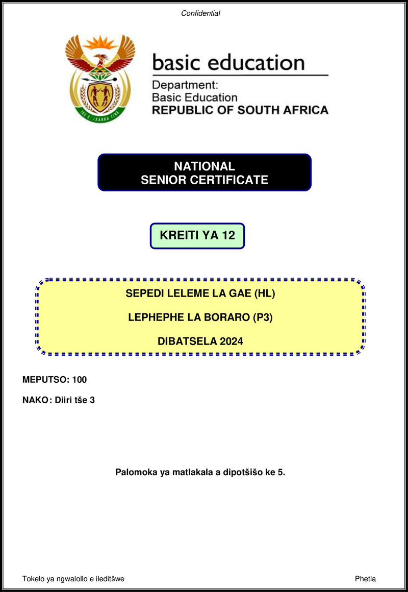 Sepedi Hl P3 Nov 2024 Gr12