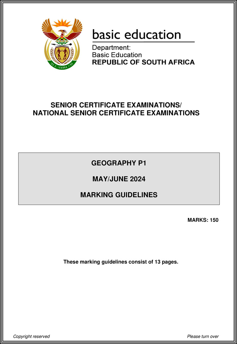Grade 12 Geography past paper 2024 – geography p1 may june 2024 mg eng gr12