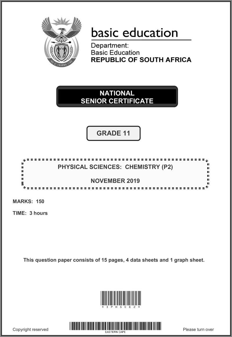 Grade 11 Provinvial Exam Physical Sciences P2 Ng November 2019 QP