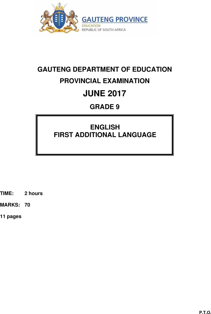 Grade 9 Provincial Exam Fal Ng June 2017 QP