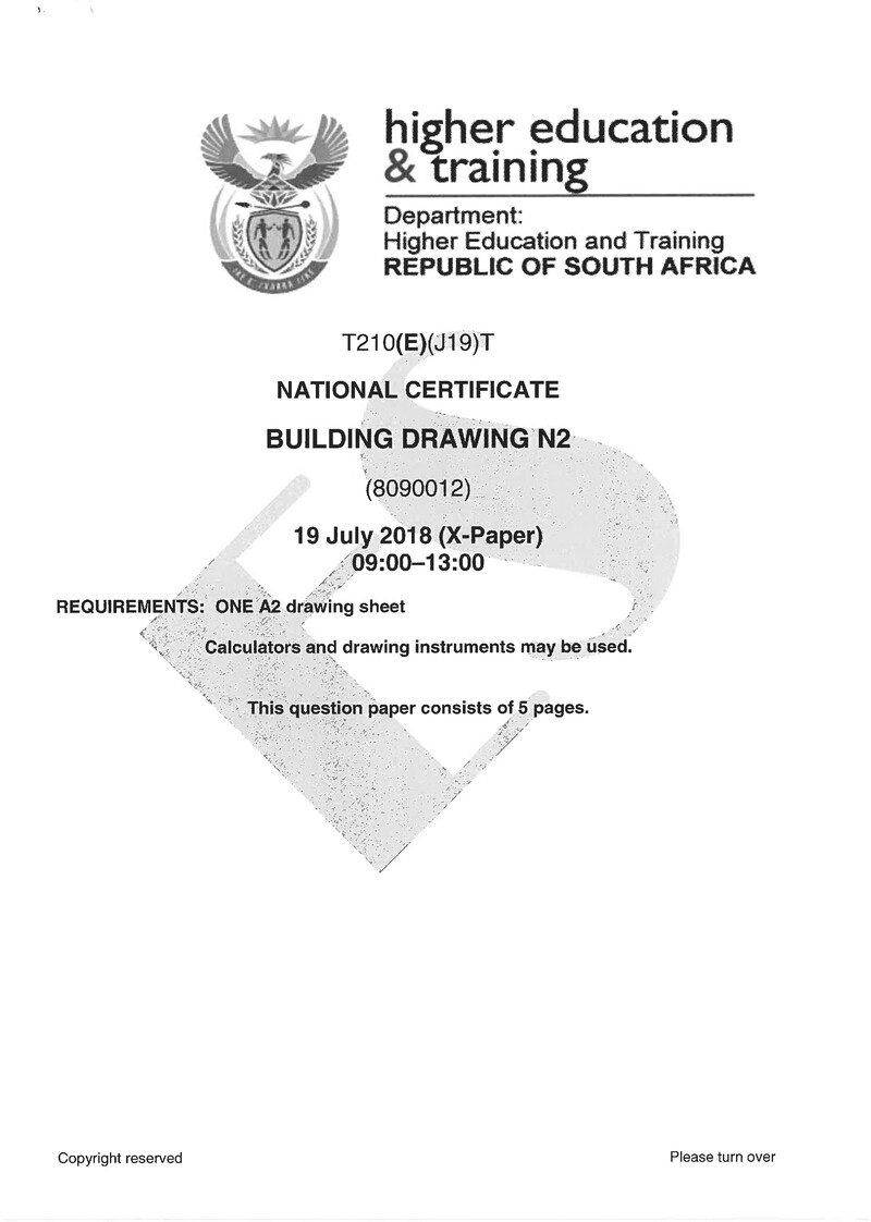 Building Drawing N2 Exam Paper 2 2018