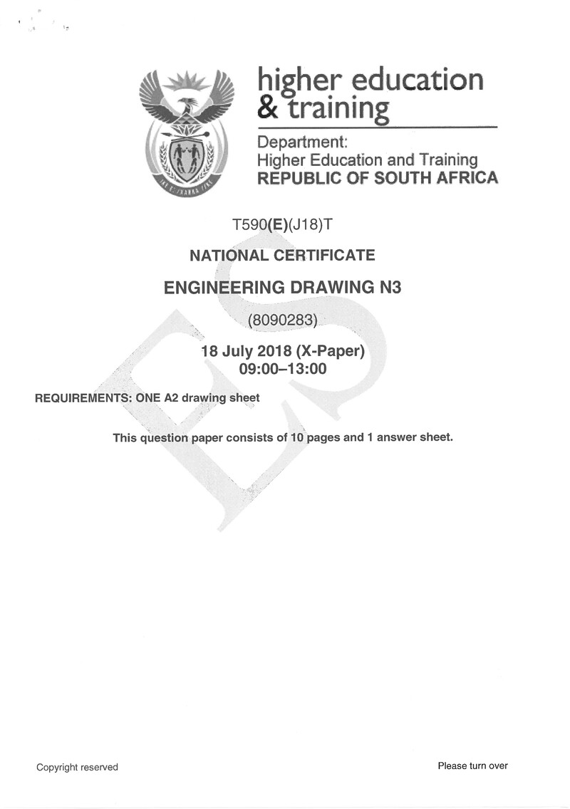 Drawing N3 Exam Paper 2 2018 preview