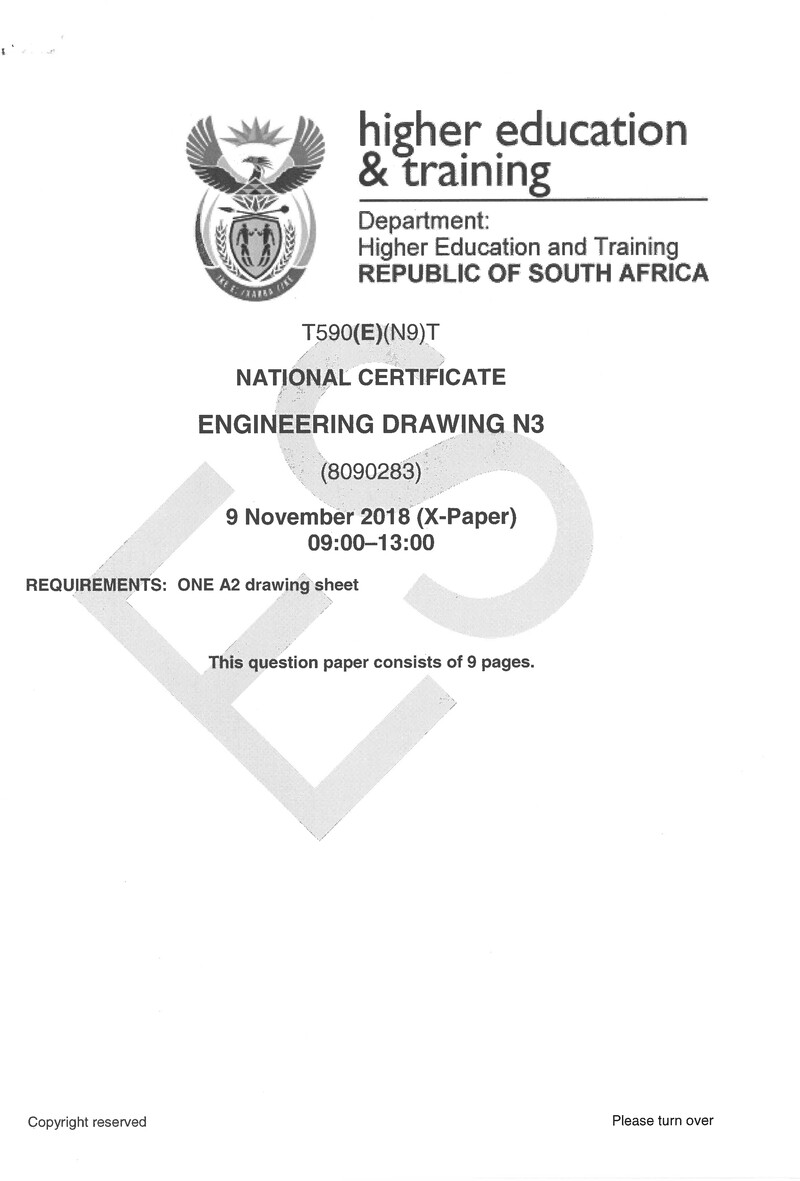 Drawing N3 Exam Paper 3 2018 preview