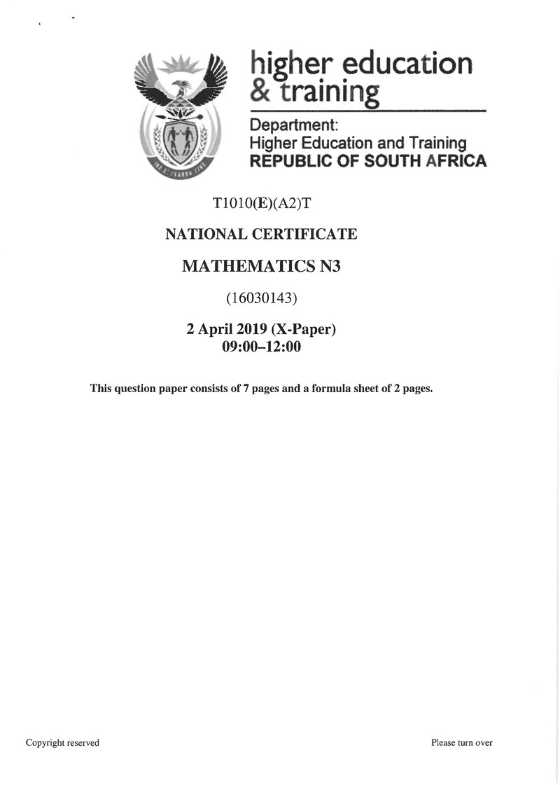 N3 Exam Paper 1 2019 preview