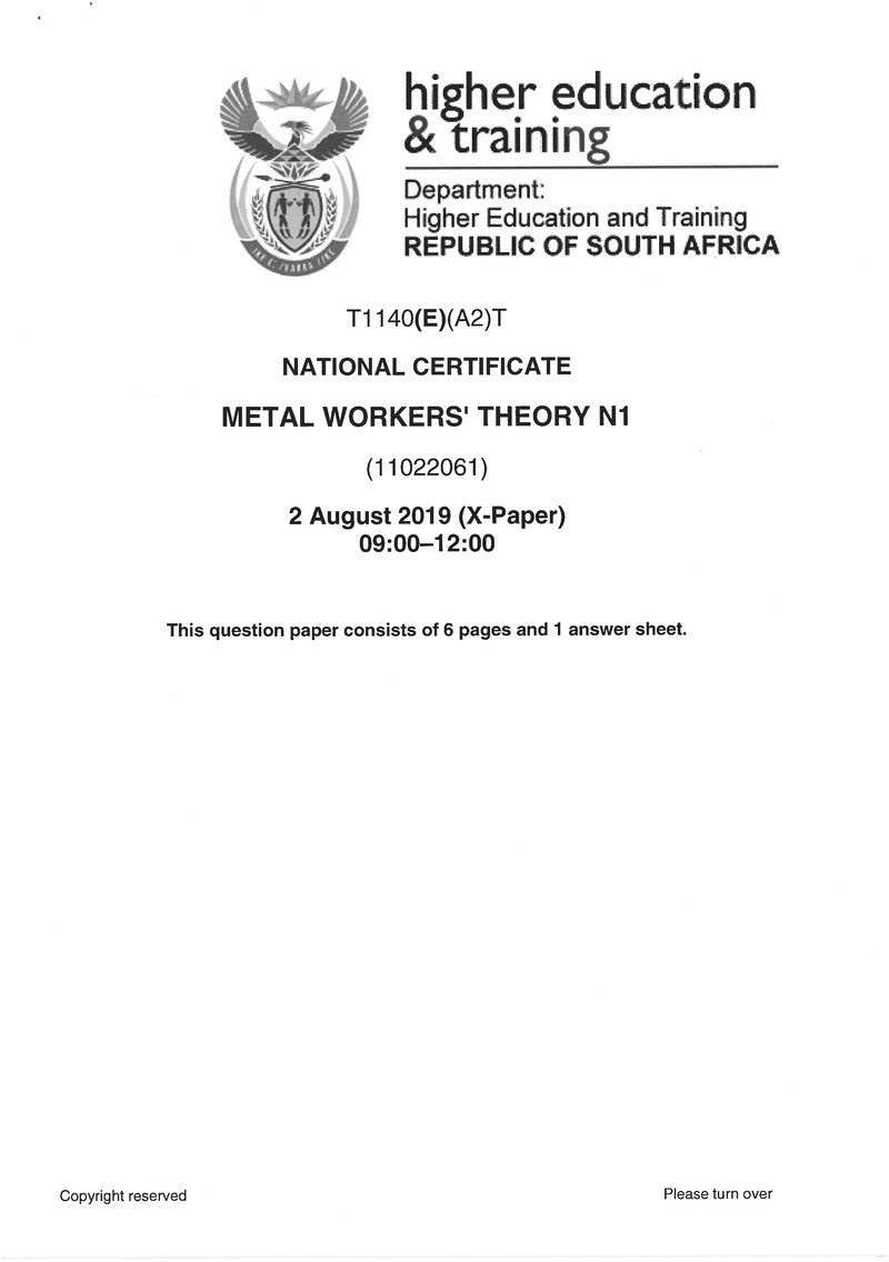 Workers Theory N1 Exam Paper 2 2019 preview