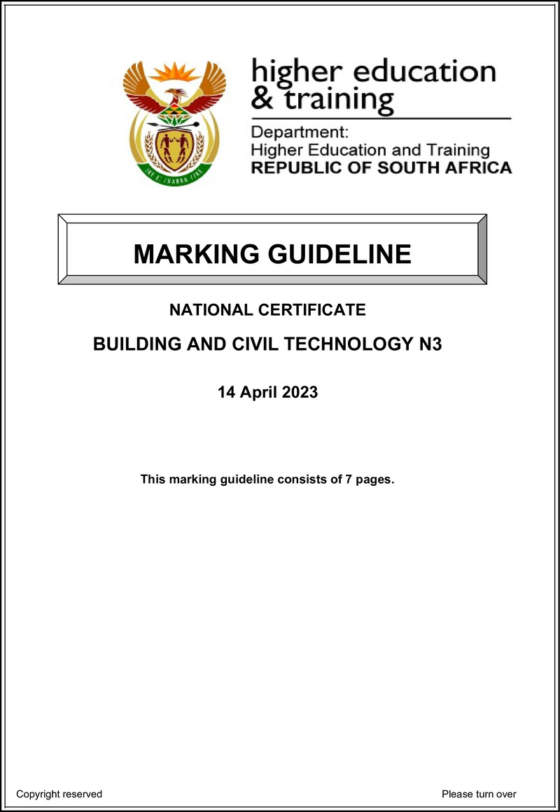 T120 Building And Civil Technology N3 Memo April 2023 Sign Off