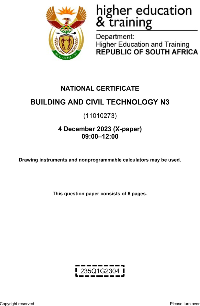 T120 Building And Civil Technology N3 Nov 2023 Sign Off