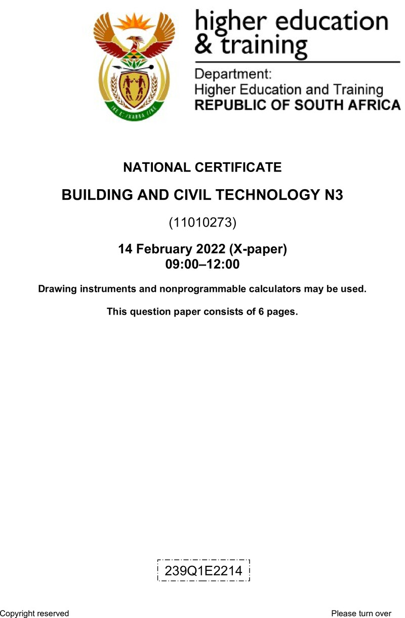 T120 Building And Civil Technology N3 QP April 2022 Signed Off
