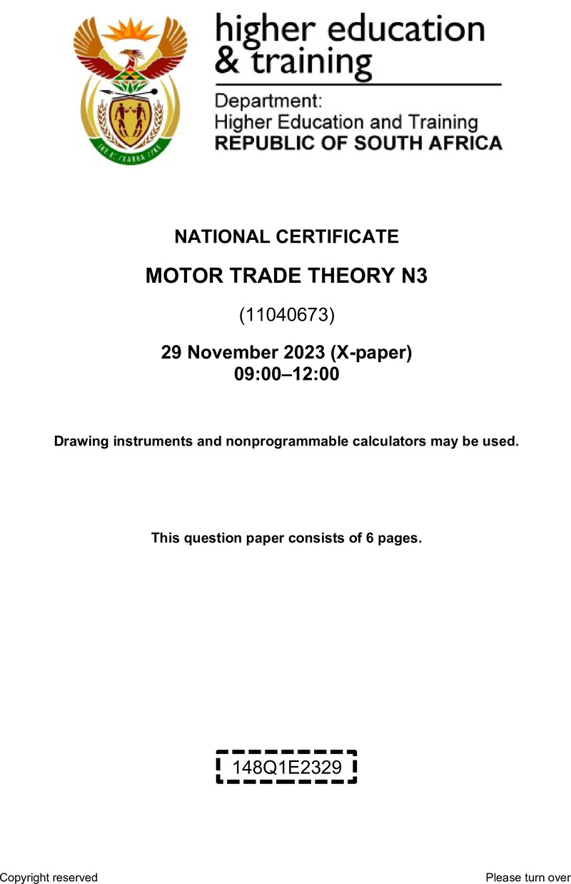 T1240 Motor Trade Theory N3 QP Nov 2023 Sign Off