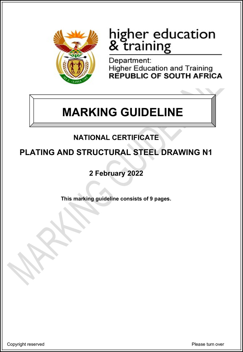 T1330 Plating And Structural Steel Drawing N1 Memo April 2022