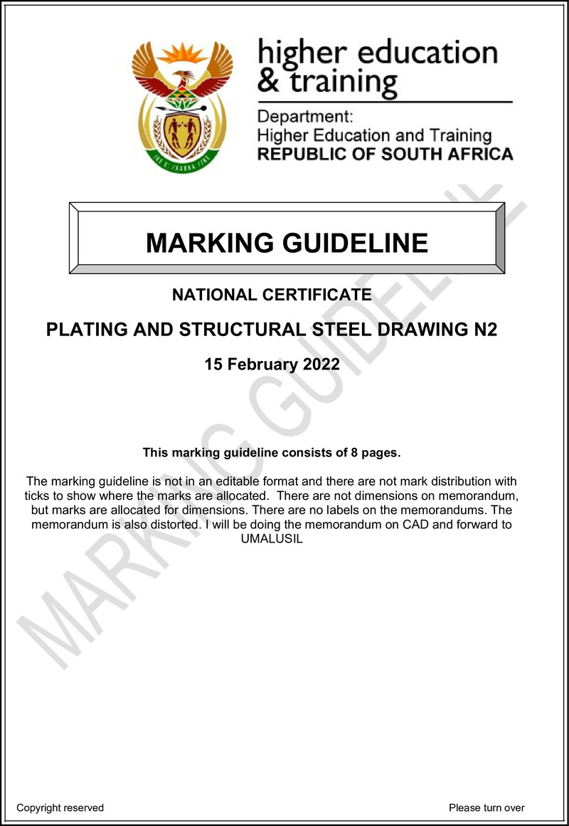 T1330 Plating And Structural Steel Drawing N2 Memo April 2022 Signed Off