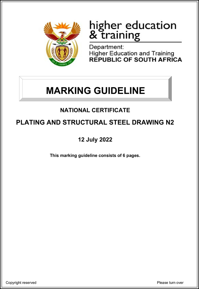 T1340 Plating And Structural Steel Drawing N2 Memo Aug 2022 Signed Off