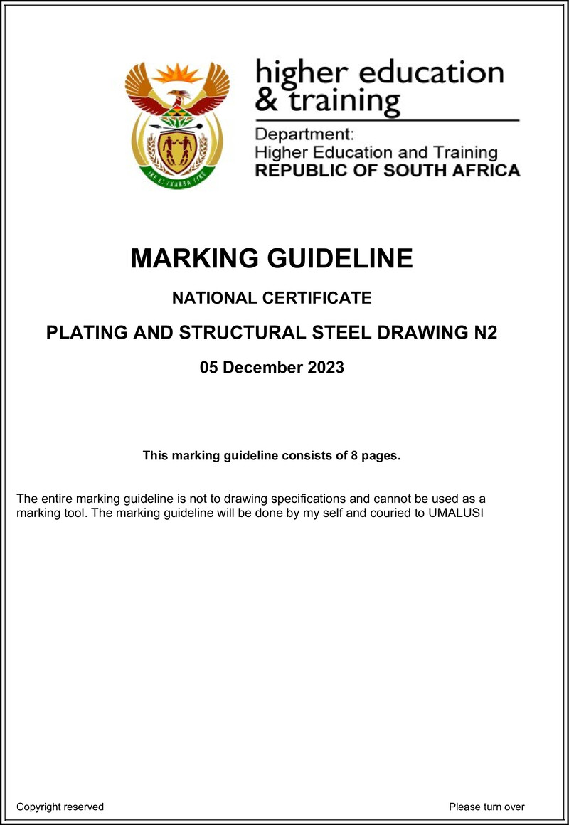 T1340 Plating And Structural Steel Drawing N2 Memo Nov 2023 Signed Off