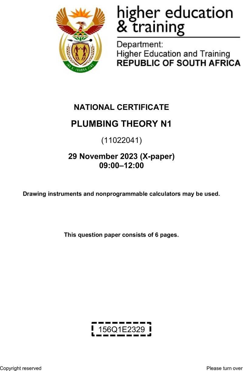 T1370 Plumbing Theory N1 QP Nov 2023