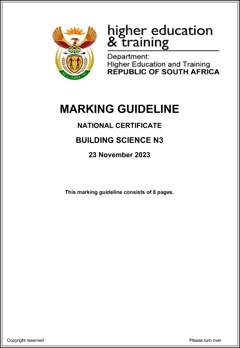 T250 Building Science N3 Nov Memo 2023 Sign Off De Jager T