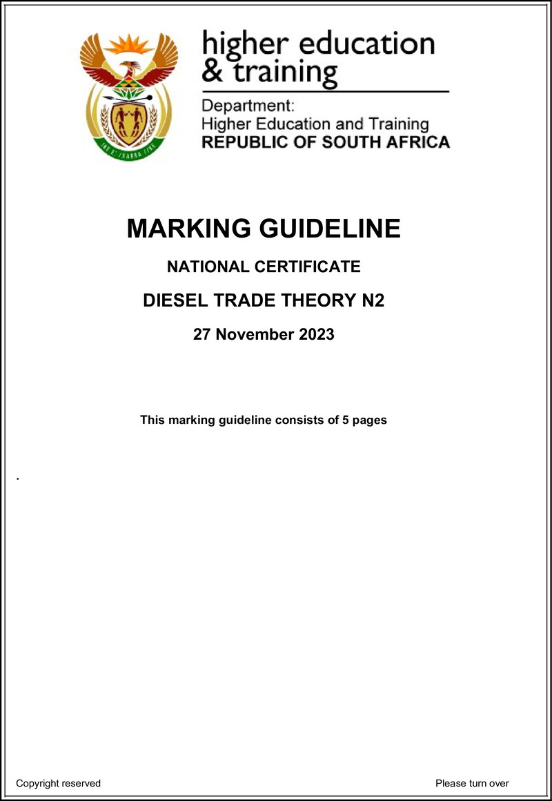 T440 Diesel Trade Theory N2 Memo Nov 2023 Sign Off
