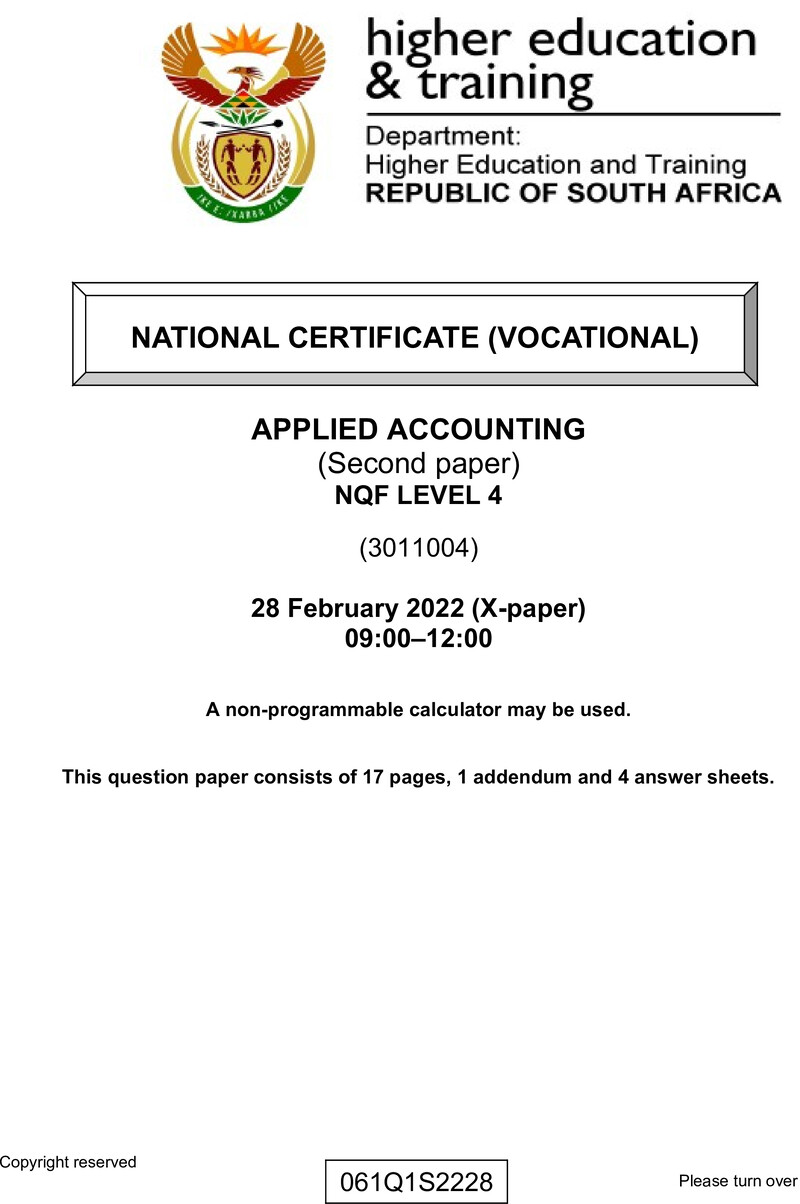 Nc200 Applied Accounting L4 P2 QP Supp Feb 2022 Signed Off