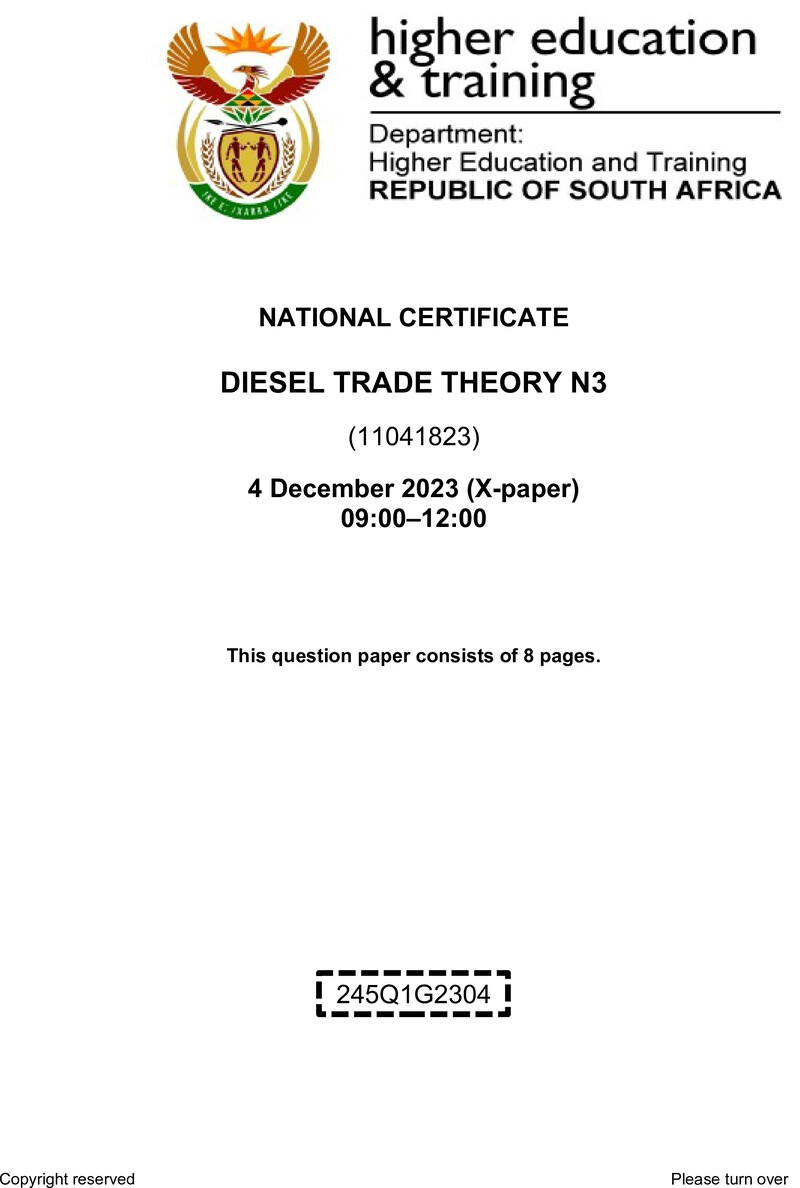 T450 Diesel Trade Theory N3 QP Nov 2023 Signed Off
