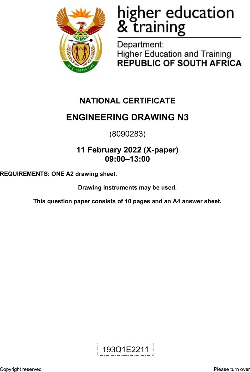 T590 Engineering Drawing N3 QP April 2022 preview